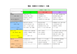 職能・階層別の目標能力・知識