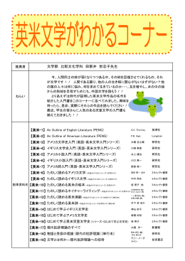 英米文学がわかるコーナー