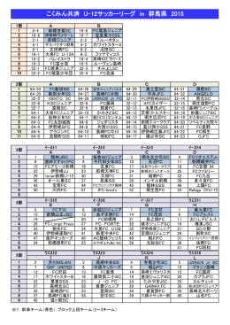 こくみん共済 U-12サッカーリーグ in 群馬県 2015