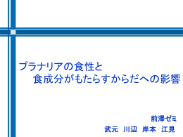 プラナリアの食性と 食成分がもたらすからだへの影響