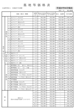 墓 地 等 価 格 表 - 北海道中央霊園公式ホームページ