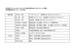 （平昌） 日本選手団スケジュール