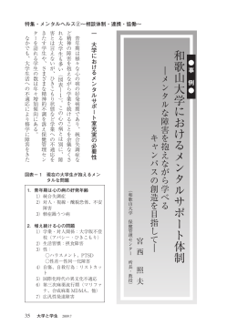 和歌山大学におけるメンタルサポート体制