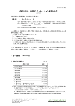 「相続税申告・相続税シミュレーション業務料金表」はこちら！