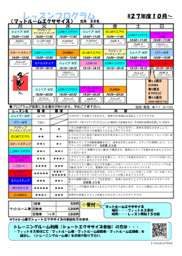 マットルームエクササイズ＆ショートエクササイズプログラム