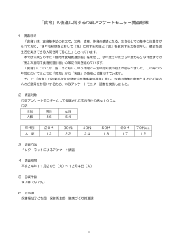 「食育」の推進に関する市政アンケートモニター調査結果