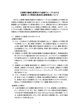 大規模で複雑な業務を行う金融グループにおける 流動性リスク