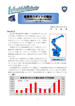 産業用ロボットの輸出推移（門司税関）