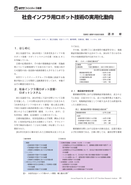 社会インフラ用ロボット技術の実用化動向