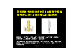 第5腰髄神経根障害を呈する腰部脊柱管 狭窄症に対する保存療法の3群