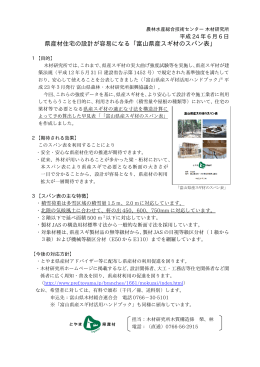 県産材住宅の設計が容易になる「富山県産スギ材のスパン表」 （PDF