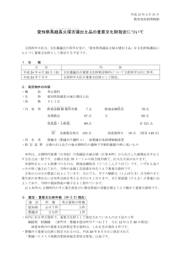 愛知県馬越 長火 塚 古墳 出土品の重要文化財指定について