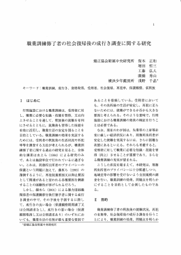 職業訓練修了者の社会復帰後の成行き調査に関する研究