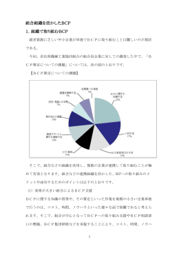 組合組織を活かしたBCP 1．組織で取り組むBCP