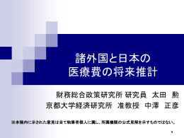 諸外国と日本の 医療費の将来推計