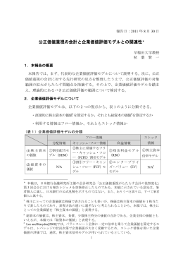 公正価値重視の会計と企業価値評価モデルとの関連性
