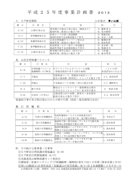 平 成 2 5 年 度 事 業 計 画 書