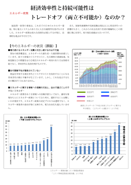 経済効率性と持続可能性は トレードオフ（両立不可能か）なのか？