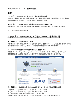 概要 ステップ1 facebook のアクセストークンを発行する