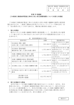 市第 20 号議案 ごみ焼却工場焼却炉築造工事の入札に係る