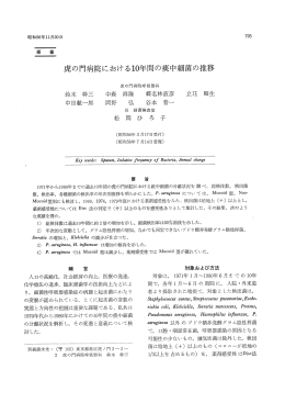 虎の門病院における10年間の痰中細菌の推移