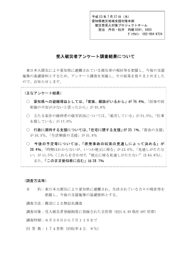受入被災者アンケート調査結果について