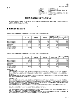 業績予想の修正に関するお知らせ (PDF: 69KB)
