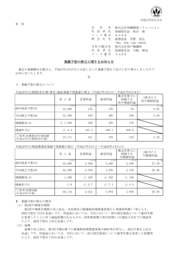 業績予想の修正に関するお知らせ