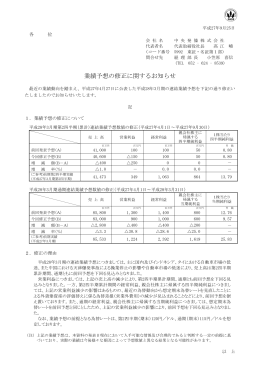 業績予想の修正に関するお知らせ