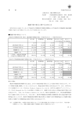 各 位 業績予想の修正に関するお知らせ