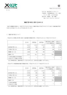 業績予想の修正に関するお知らせ