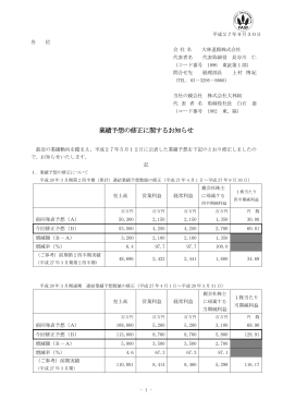 業績予想の修正に関するお知らせ