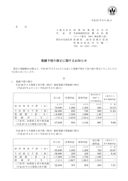 業績予想の修正に関するお知らせ