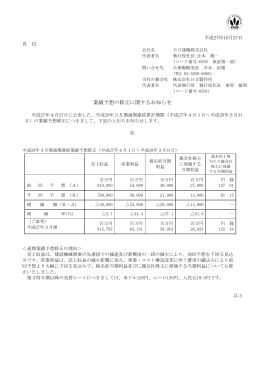業績予想の修正に関するお知らせ