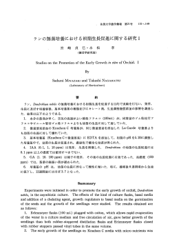 ランの無菌培養における初期生長促進に関する研究 I