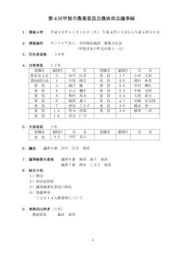 第4回甲賀市農業委員会農政部会議事録