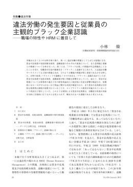 「違法労働の発生要因と従業員の主観的ブラック企業認識」（PDF：891KB）