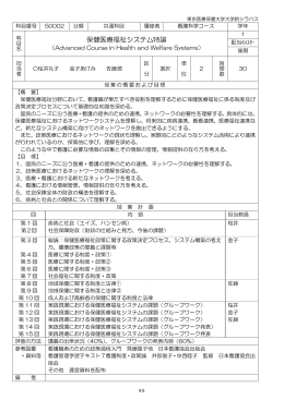 保健医療福祉システム特論