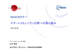 NEDOセミナー スマートコミュニティ分野への取り組み