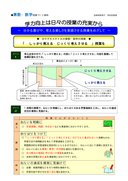 「 しっかり教える じっくり考えさせる 」授業を &sim; 分かる喜びや、考える楽し