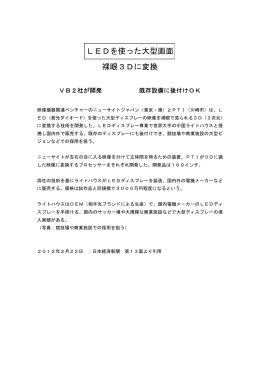 LEDを使った大型画面 裸眼3Dに変換