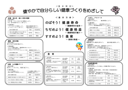 ちぢめよう！健康格差 すすめよう！食育 のばそう！健康寿命