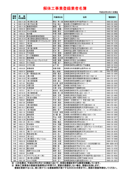 解体工事業登録業者名簿（平成26年3月31日現在）（PDF：80KB）