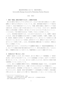 福島原発事故における「絶対的損失」