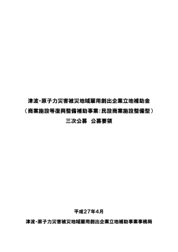 津波・原子力災害被災地域雇用創出企業立地補助金 （商業