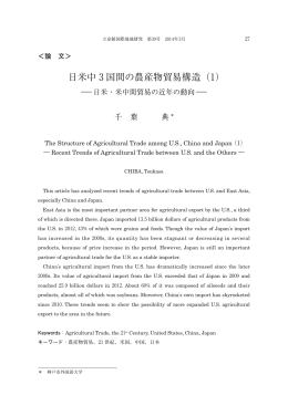 日米中 3 国間の農産物貿易構造（1）