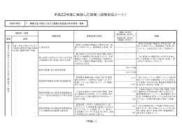 平成22年度に実施した政策（政策手段シート）