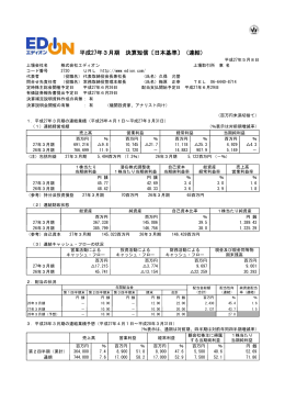 平成27年3月期 決算短信〔日本基準〕（連結）
