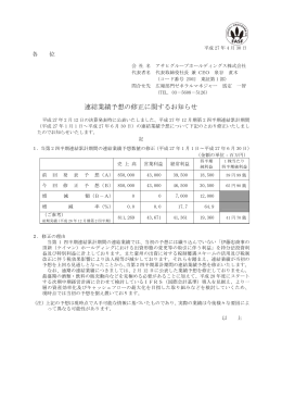 連結業績予想の修正に関するお知らせ