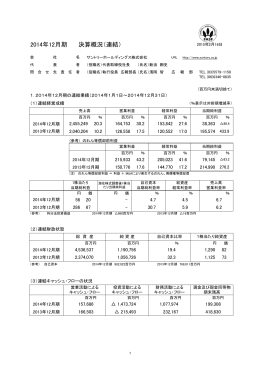 2014年12月期 決算概況（連結）
